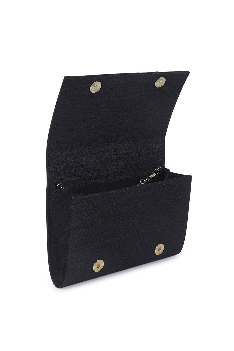 Black Hand-Embroidered Clutch