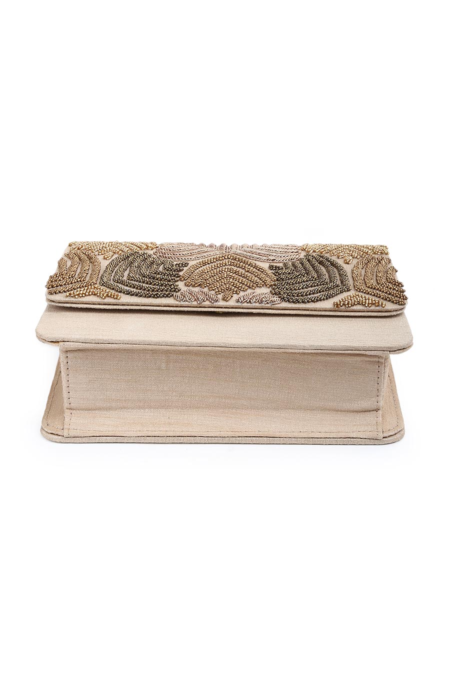 Gold Hand-Embroidered Clutch