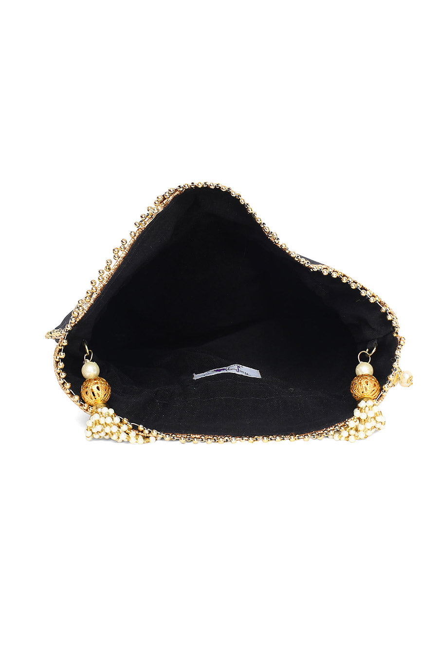 Black Elegant Hand-Embroidered Potli