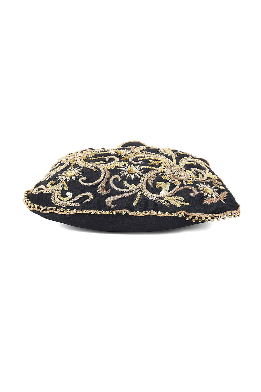 Black Elegant Hand-Embroidered Potli