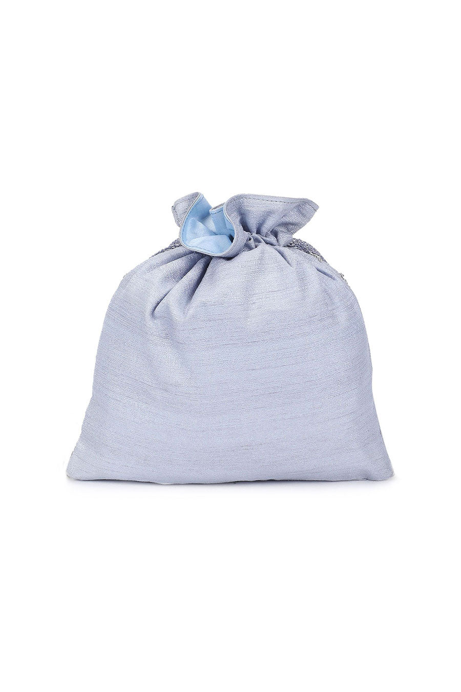 Light Blue Zardosi Hand-Embroidered Potli