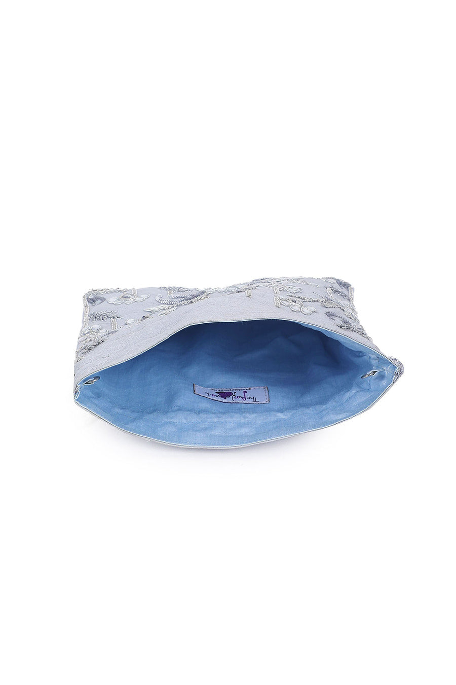 Light Blue Zardosi Hand-Embroidered Potli