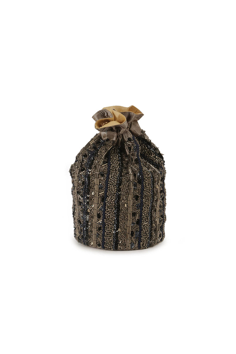 Bronze Wild Fire Hand-Embroidered Potli