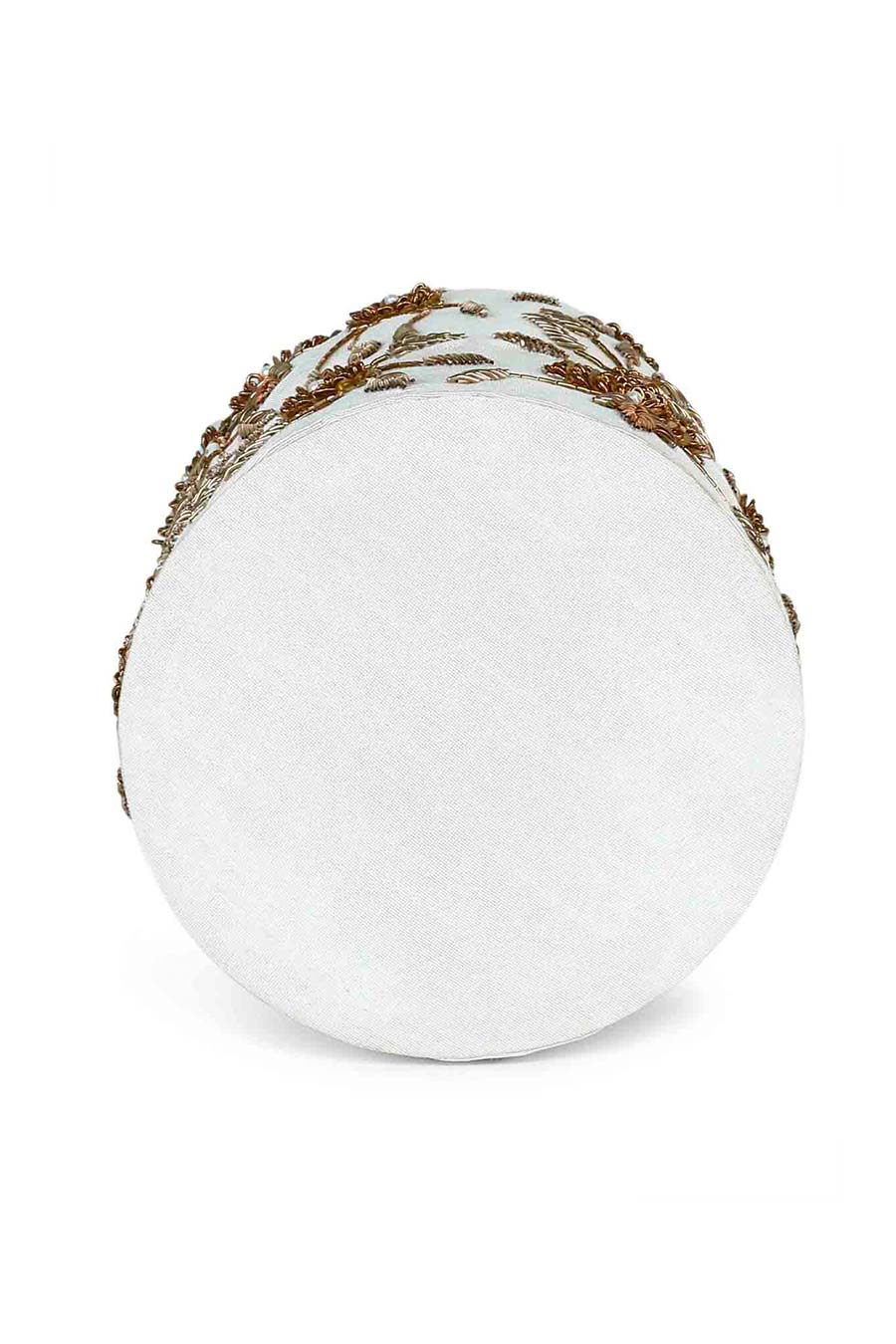 White Eleganza Floral Hand-Embroidered Potli
