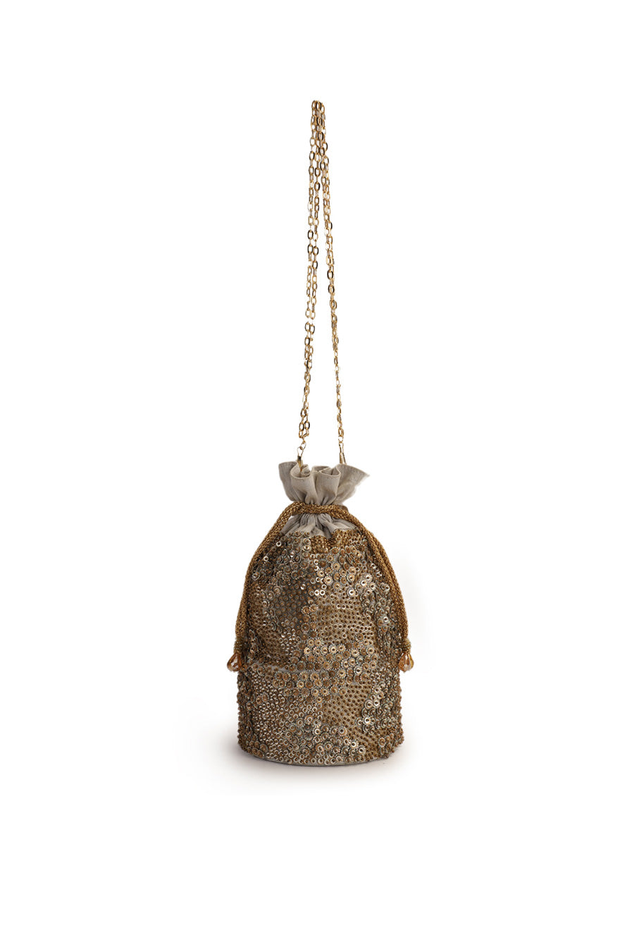 Gold Sequins Blast Hand-Embroidered Potli