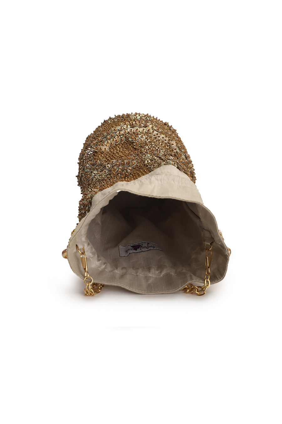 Gold Sequins Blast Hand-Embroidered Potli