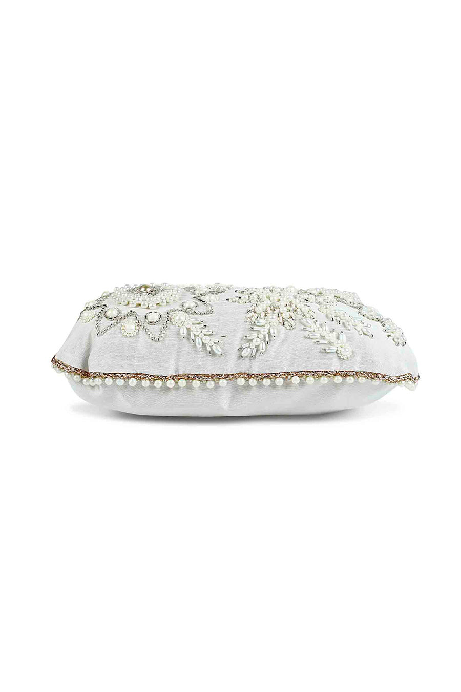 White Pearly Hand-Embroidered Potli