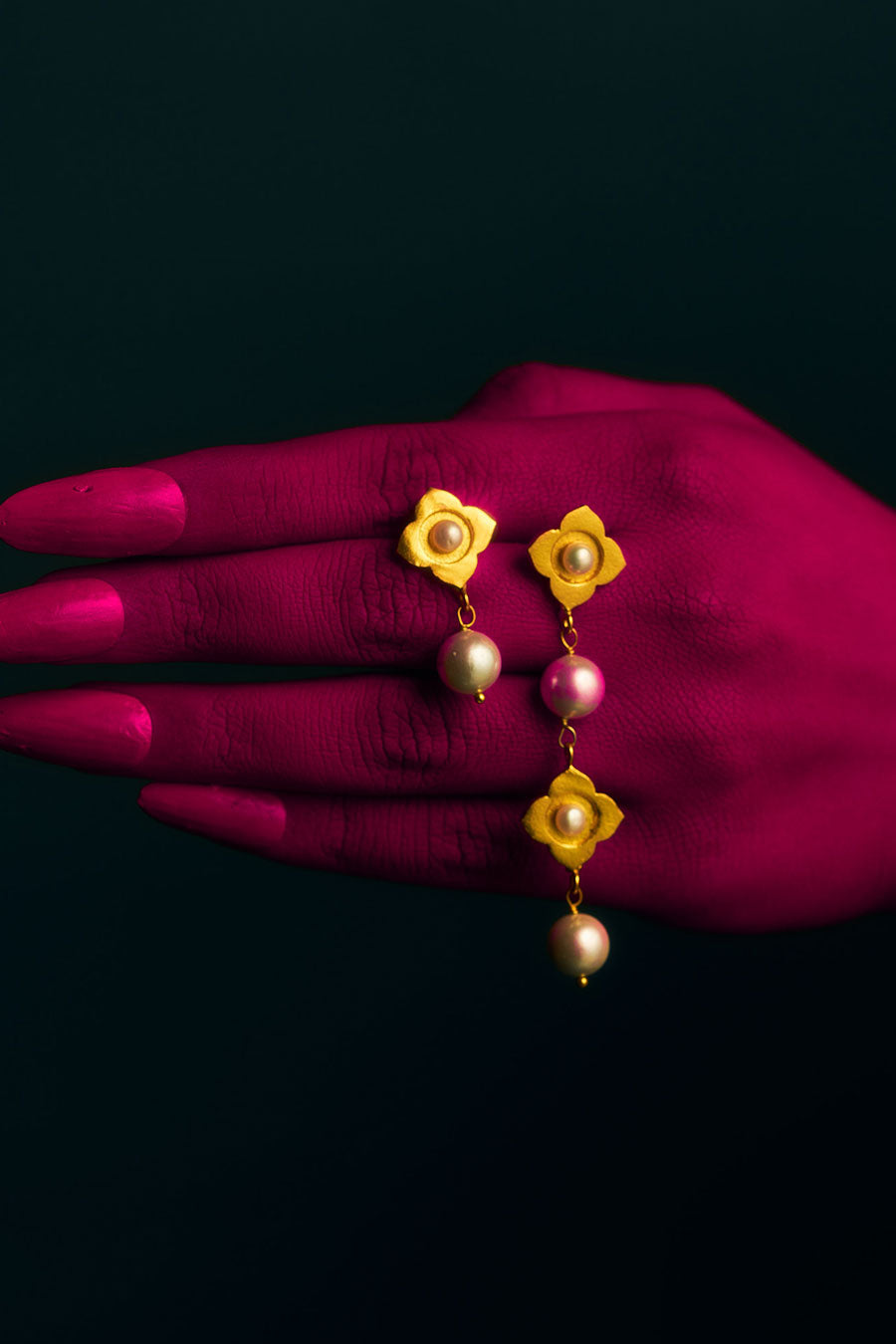 Chameli Gold Plated Mismatched Earrings