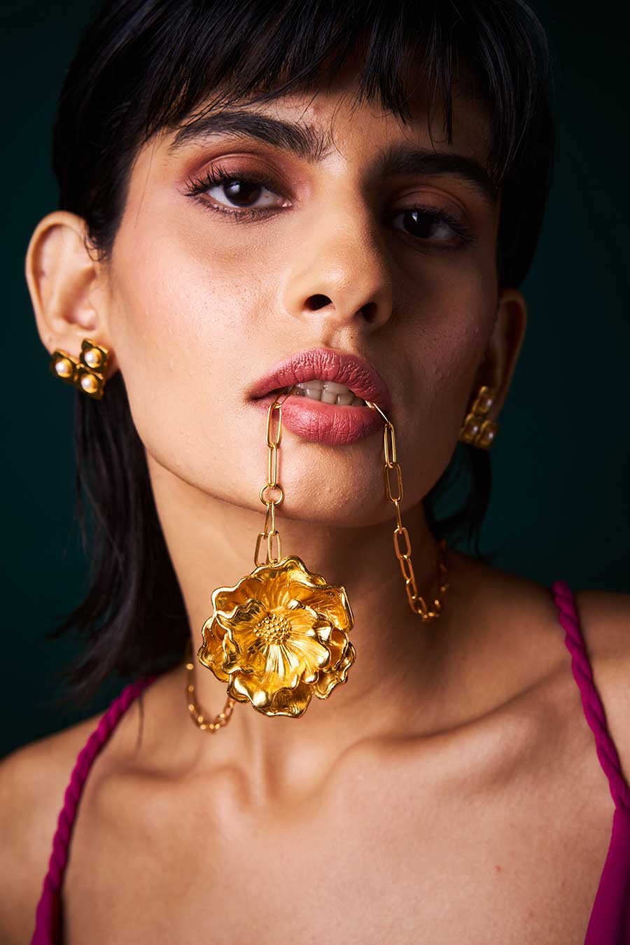 Champa Gold Plated Long Necklace