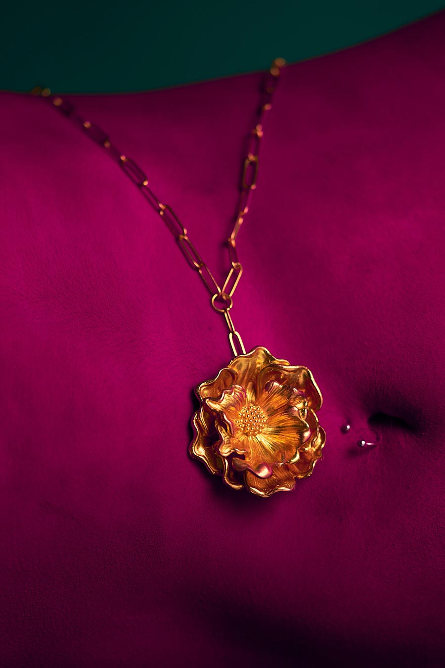 Champa Gold Plated Long Necklace