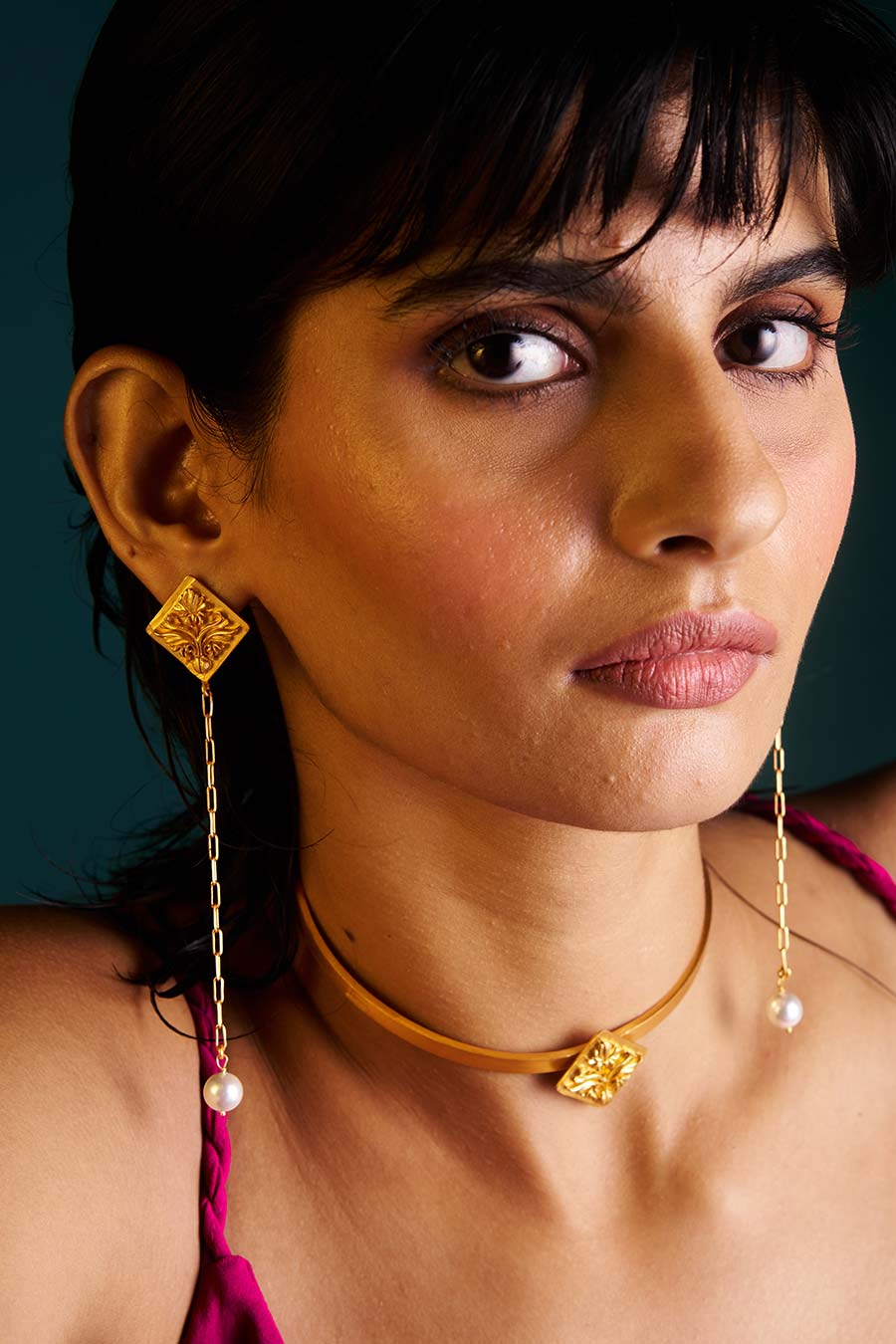 Nalini Gold Plated Choker Necklace