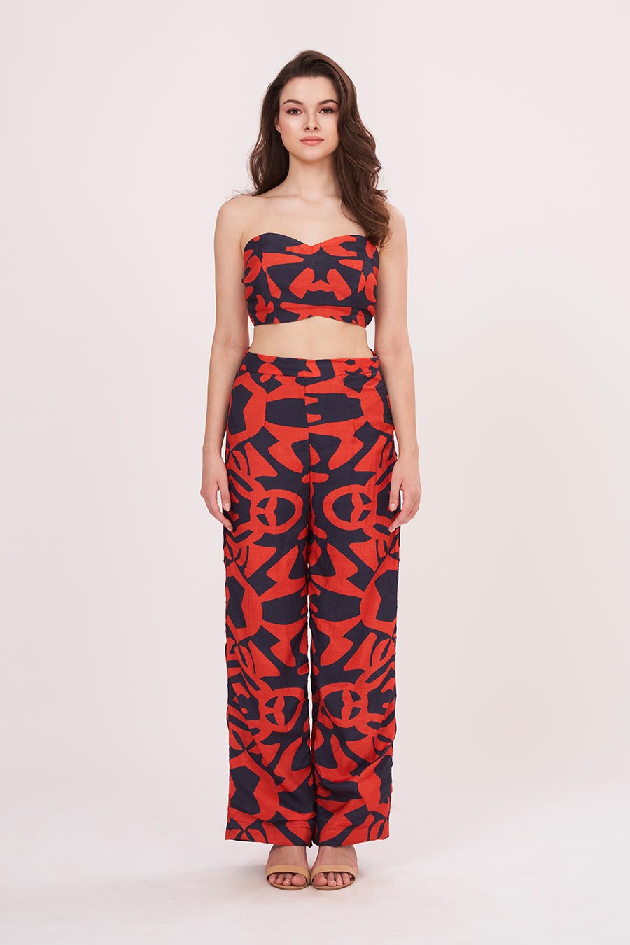 Multicolour Printed Tube Top & Pant Set