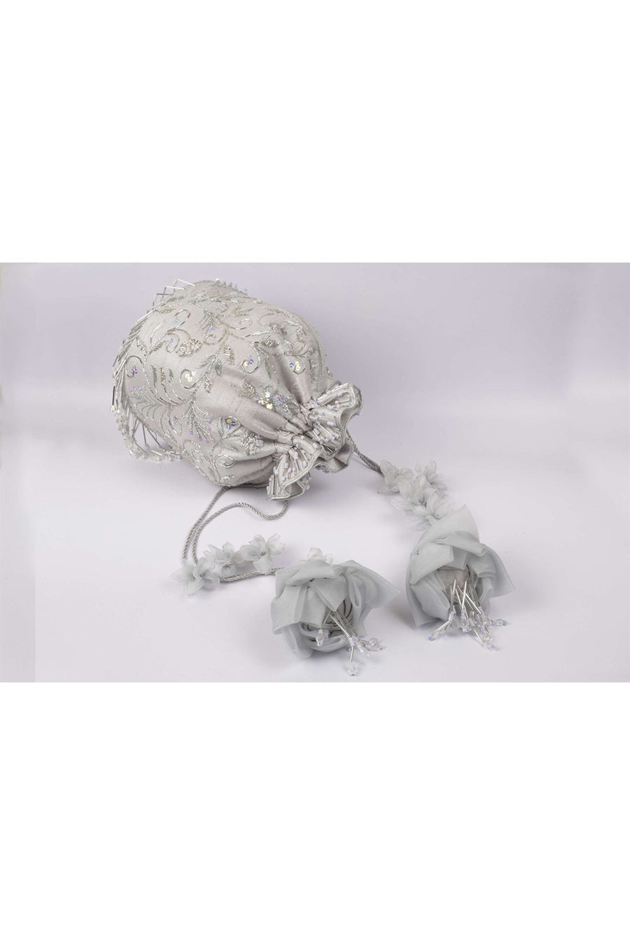 Grey Opal Embroidered Potli