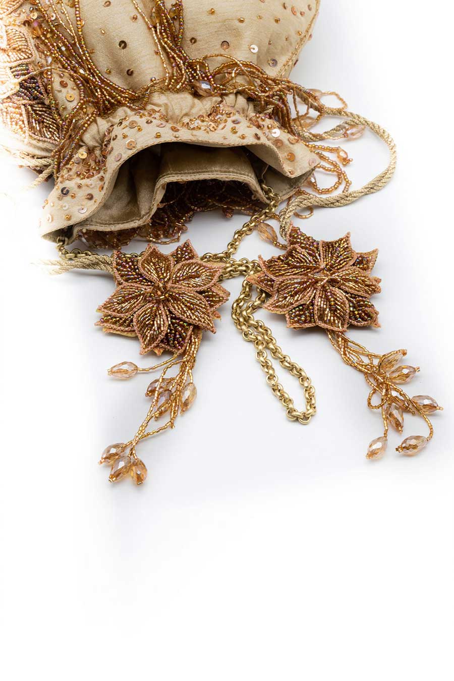 Beige Zultanite Embroidered Potli