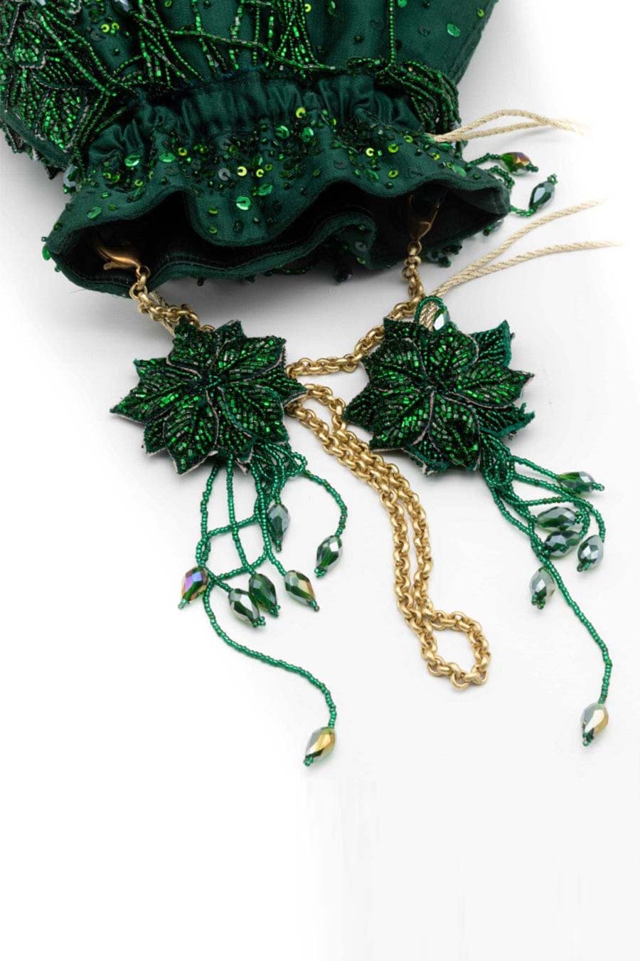 Green Floral Embroidered Potli