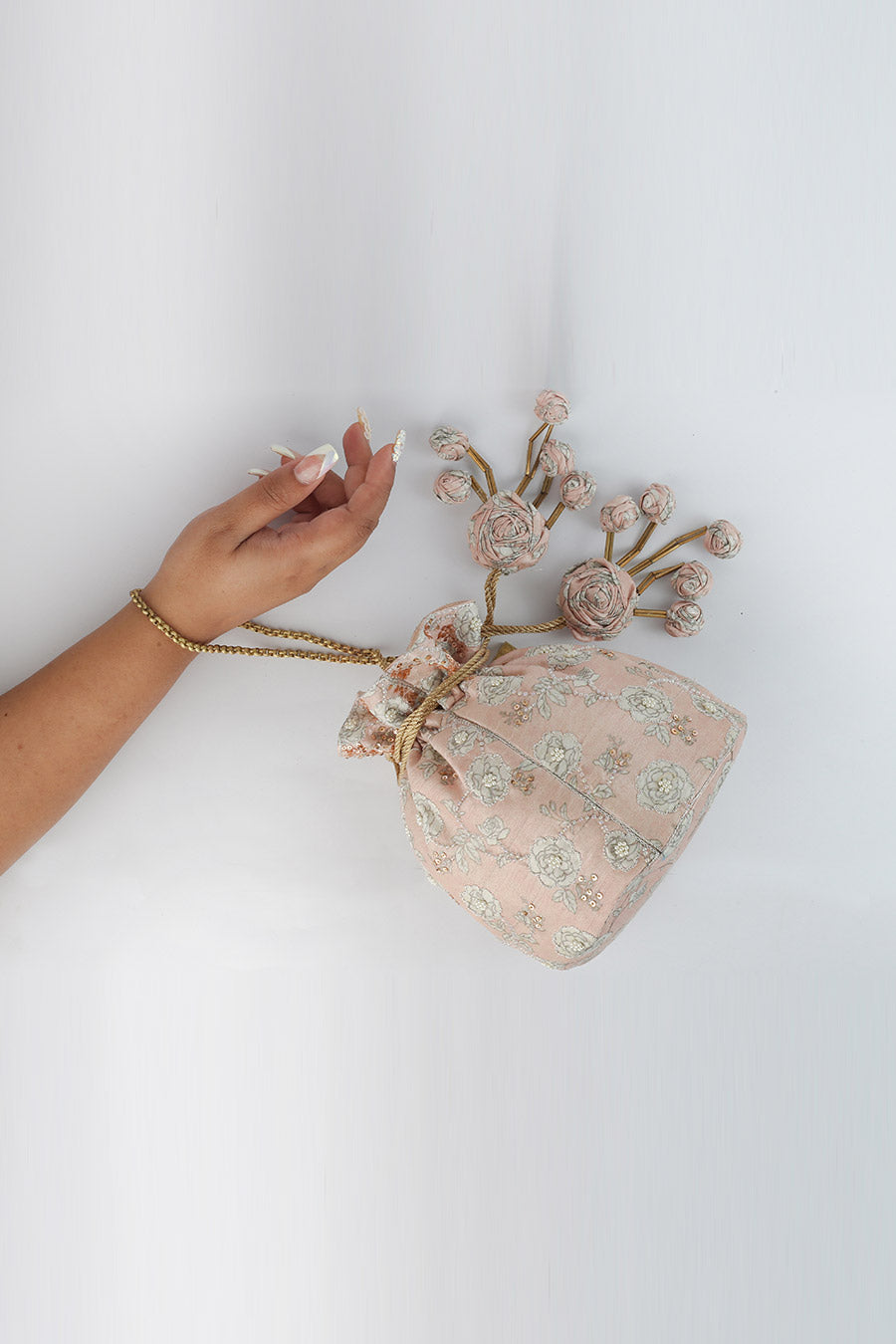 Light Pink Vintage Embellished Potli