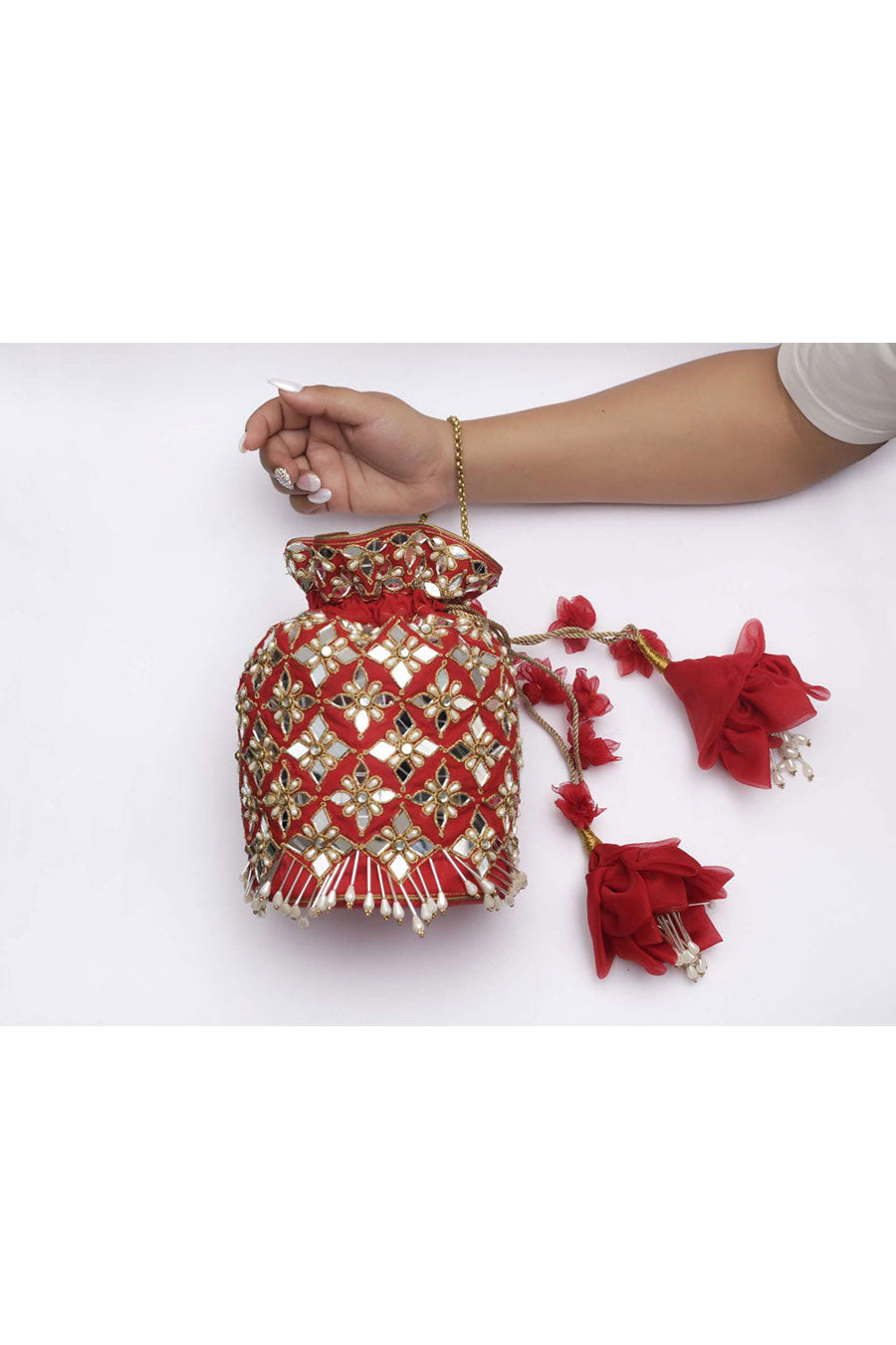 Red Manik Embroidered Potli