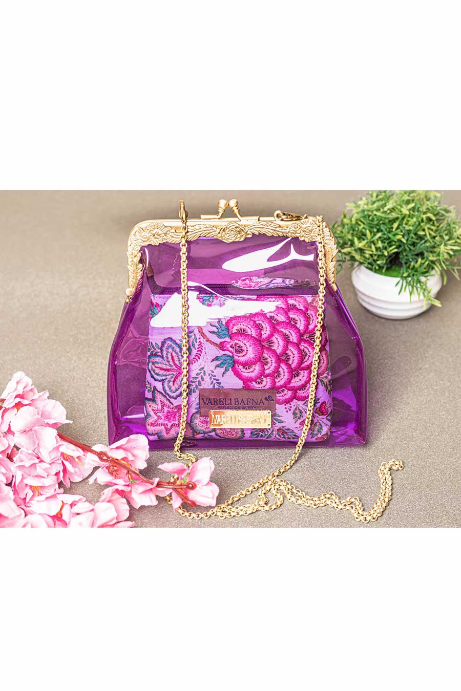 Violet Banafsa Clutch & Pouch Set