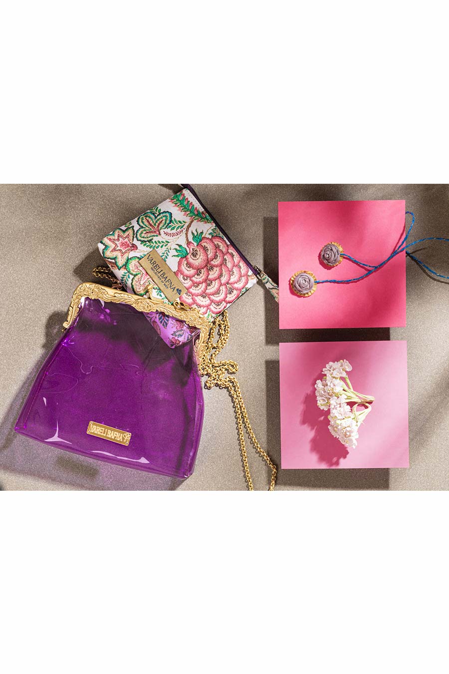 Violet Banafsa Clutch & Pouch Set