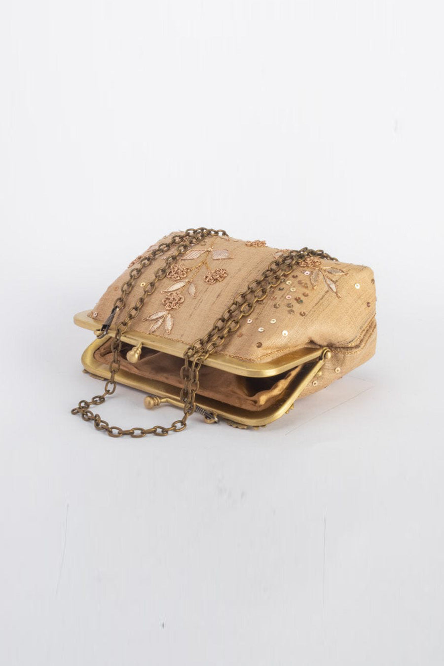 Beige Jhoomer Embroidered Clutch