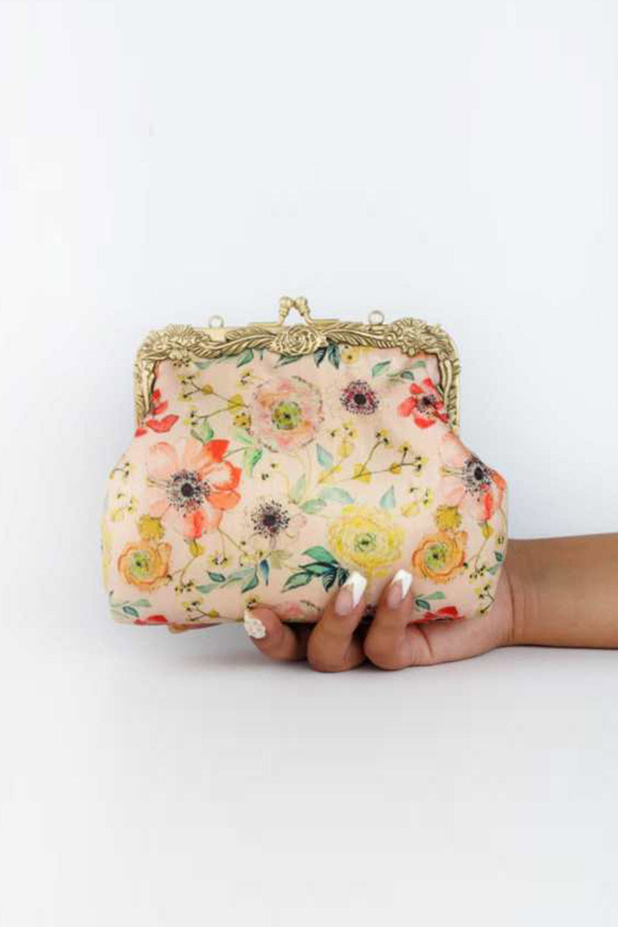 Blush Pink Bagh Printed Clutch