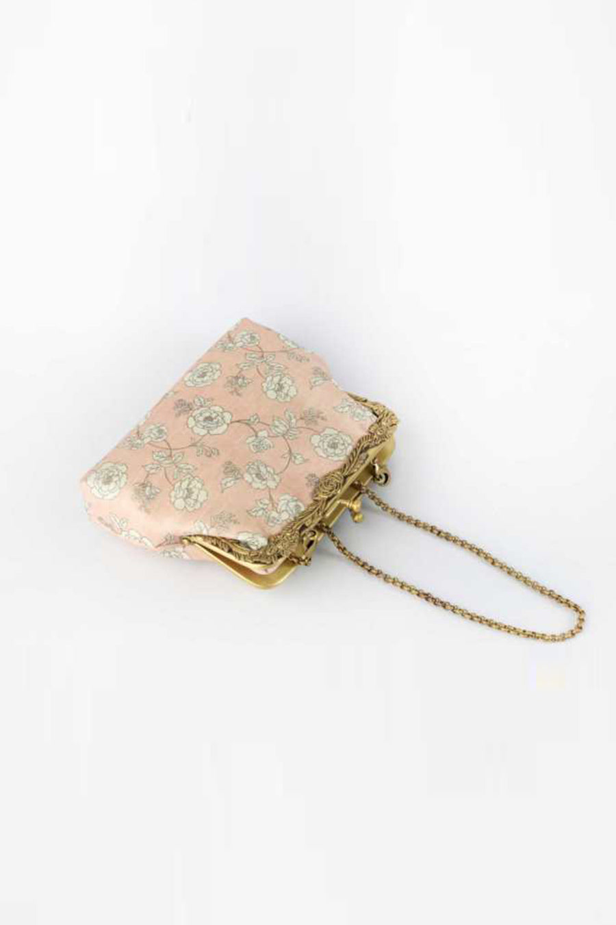 Light Pink Vintage Printed Clutch