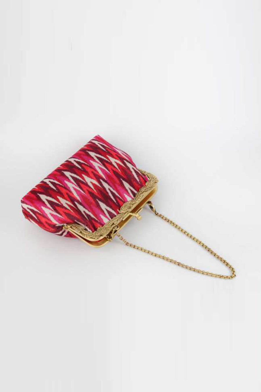 Red Ikkat Printed Clutch