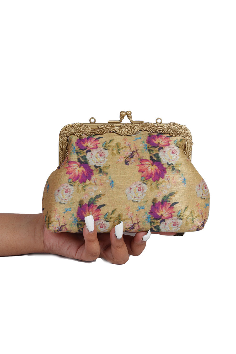 Gold Guldasta Printed Clutch