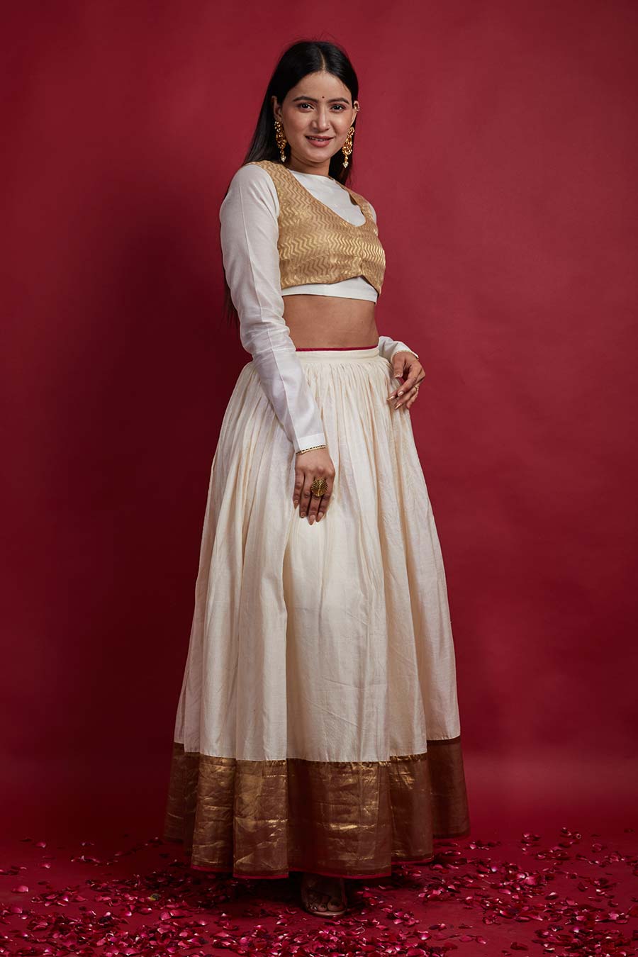 Ivory & Gold Lehanga & Koti Set