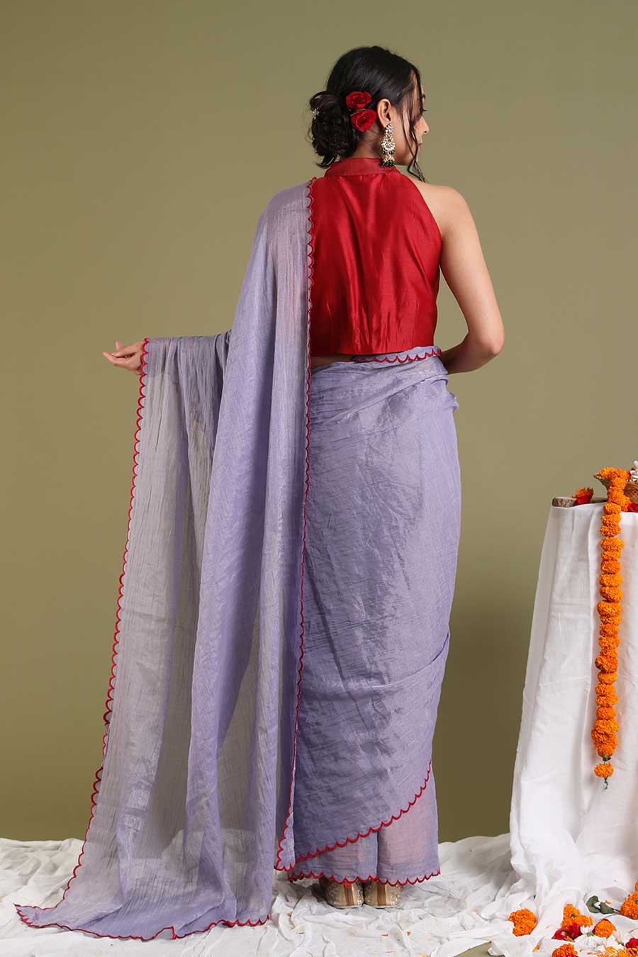 Lavender Chanderi Saree