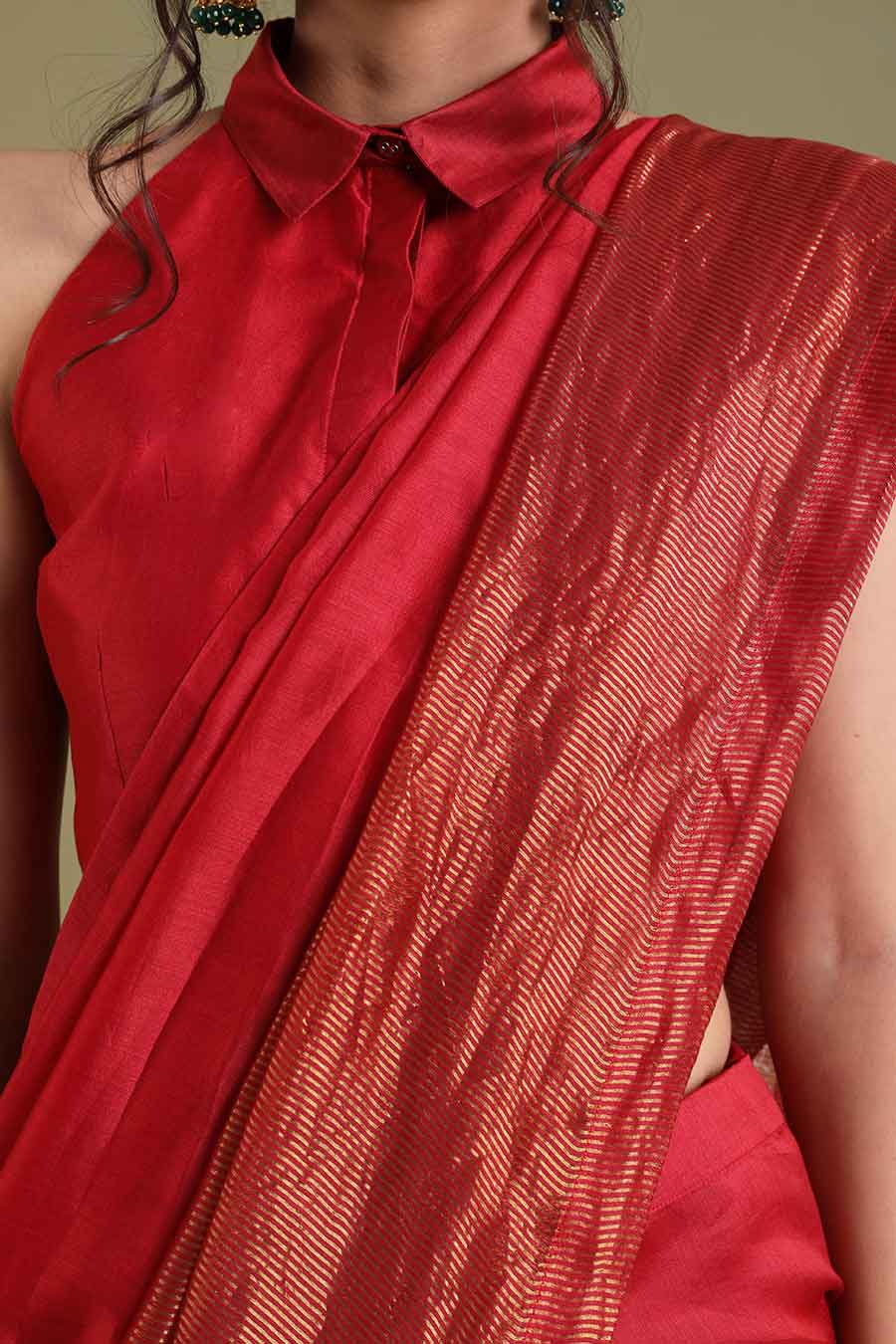 Red Chanderi Handloom Saree