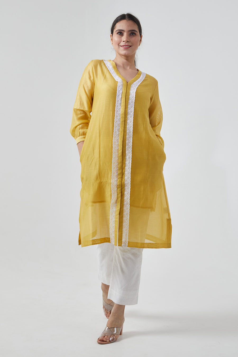 Canary Yellow Shirt Kurta & Pant Set