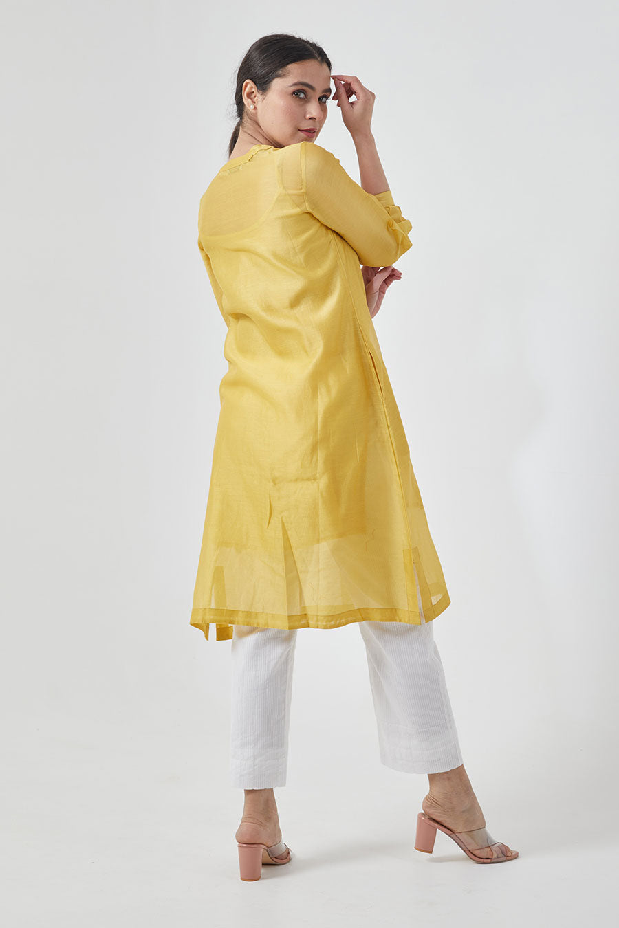 Canary Yellow Shirt Kurta & Pant Set