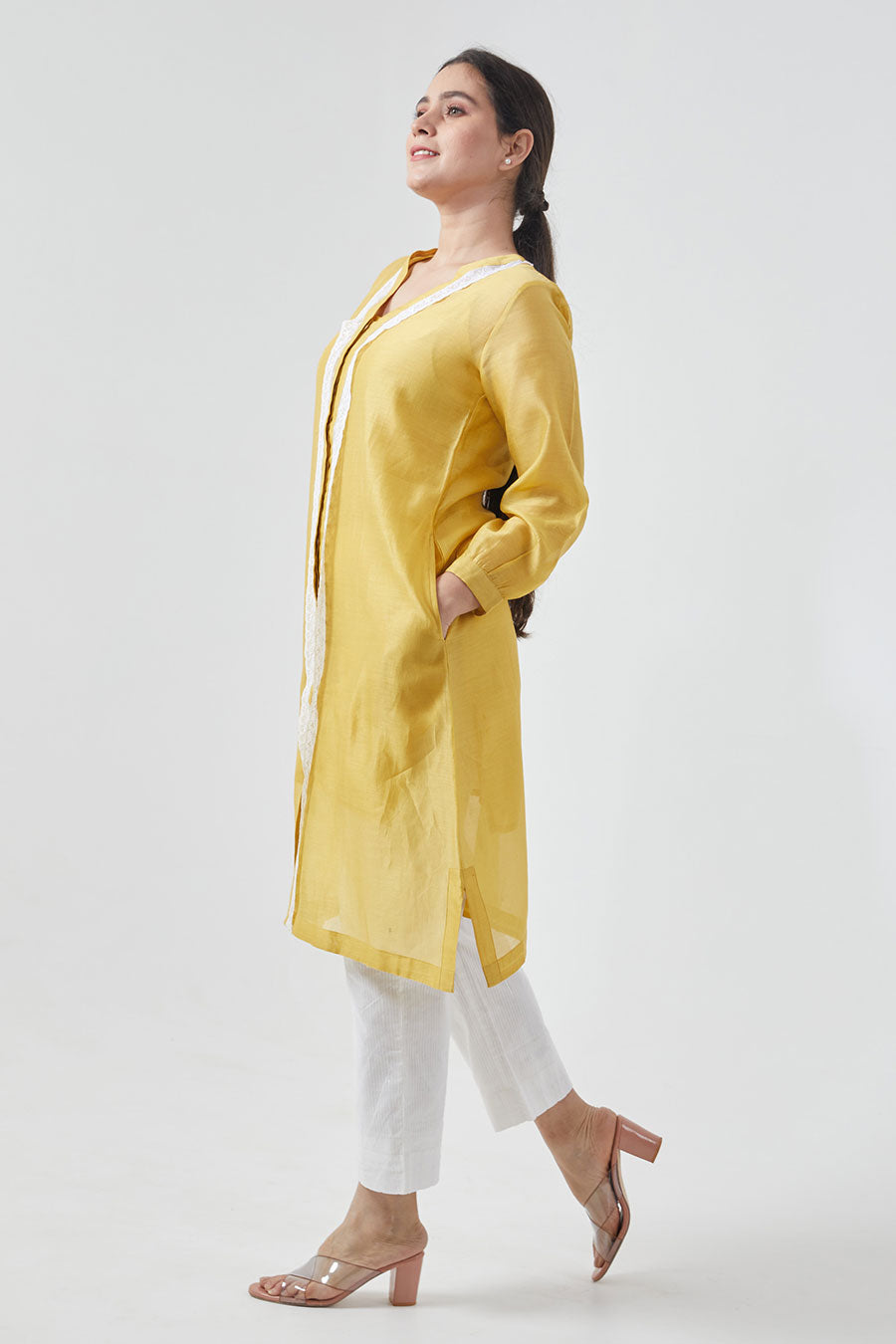 Canary Yellow Shirt Kurta & Pant Set
