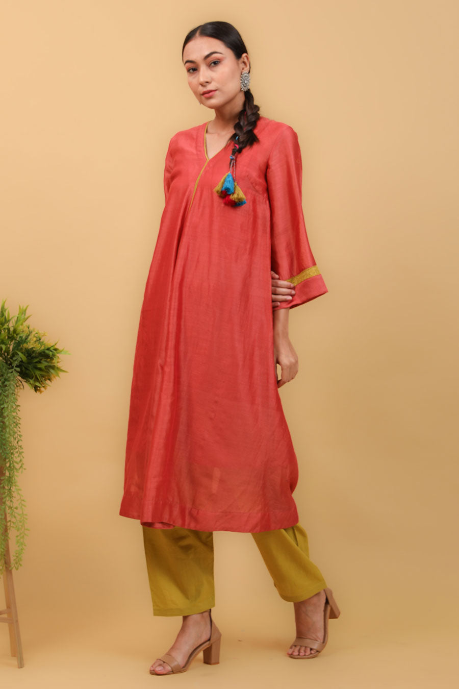 Red Flared Kurta & Salwar Set