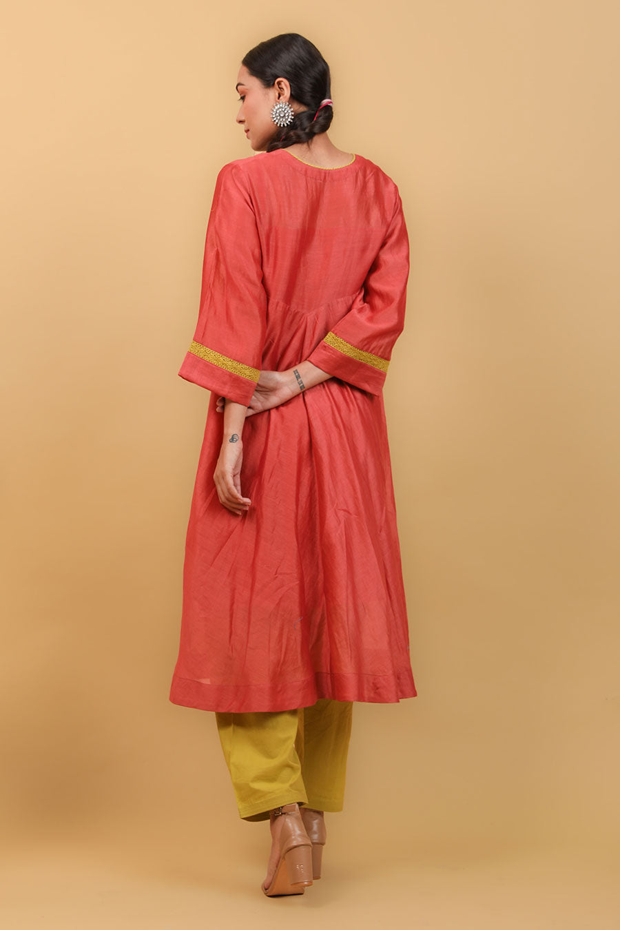 Red Flared Kurta & Salwar Set