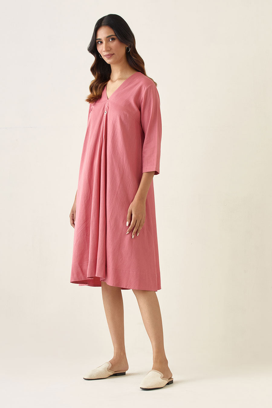 Rose Pink Flared Dress