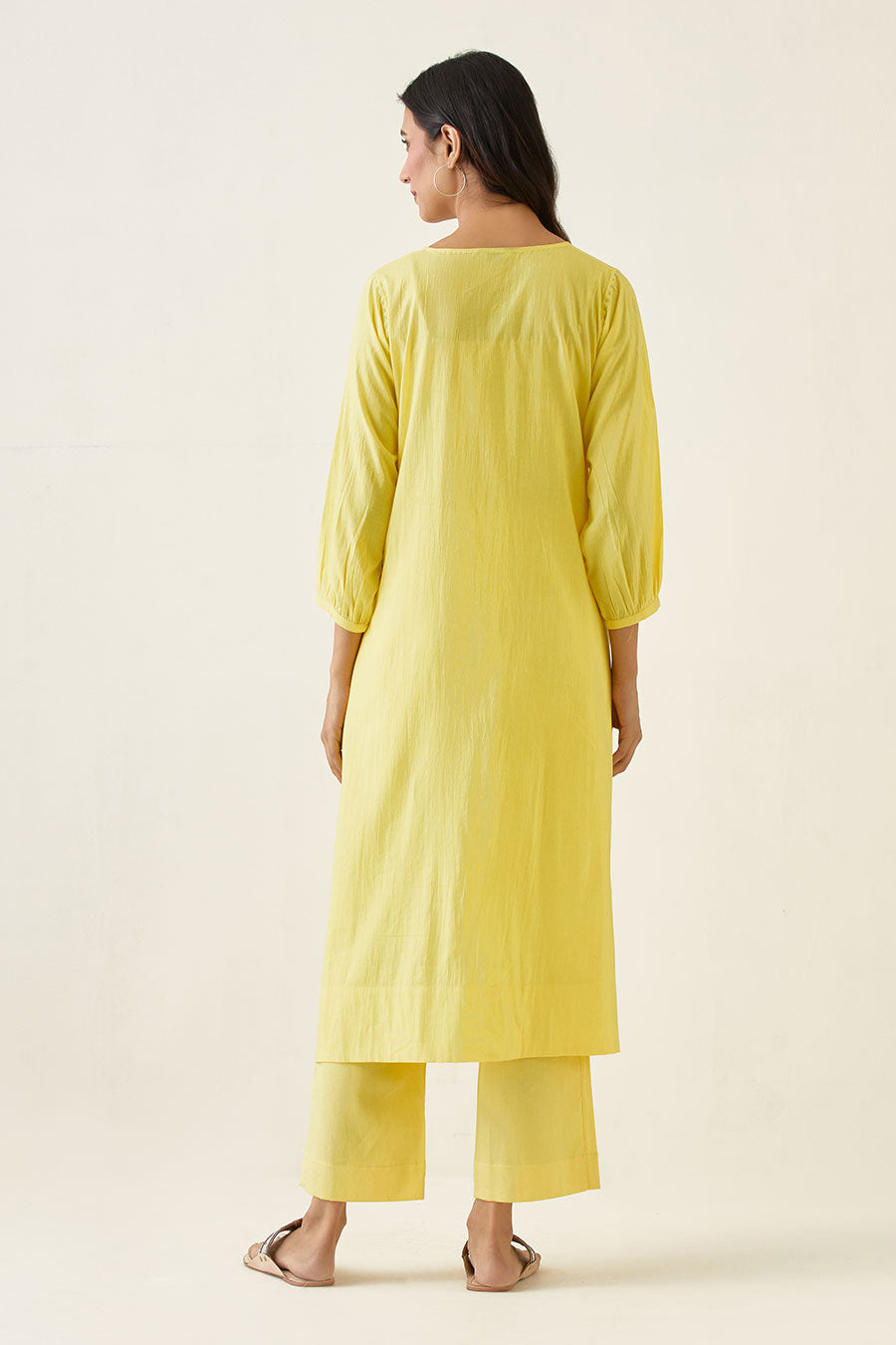 Yellow Embroidered Kurta & Pant Set