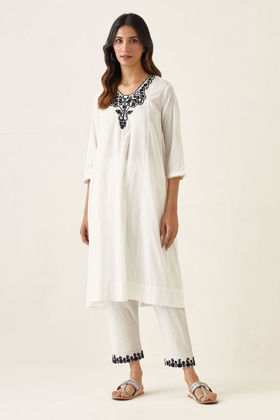 Embroidered Panelled Kurta & Salwar Set