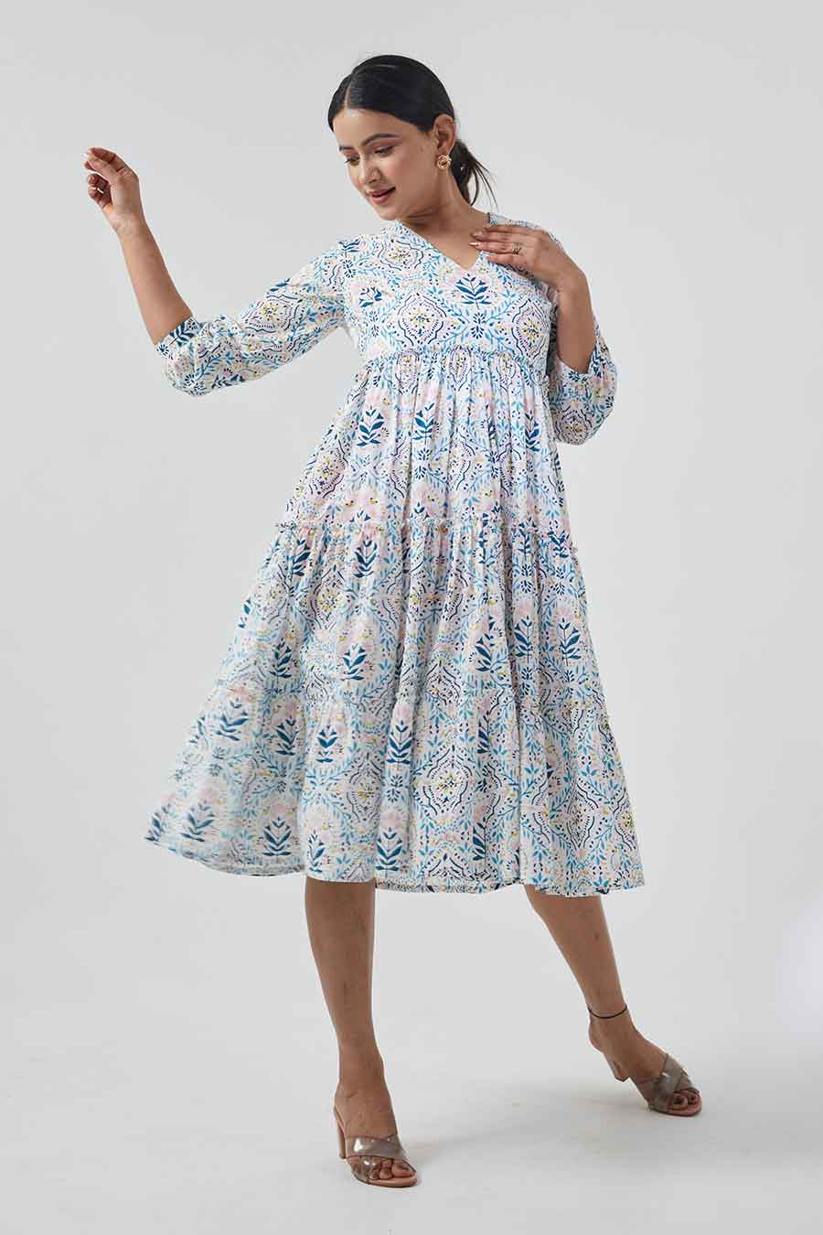 Printed Tiered Dress