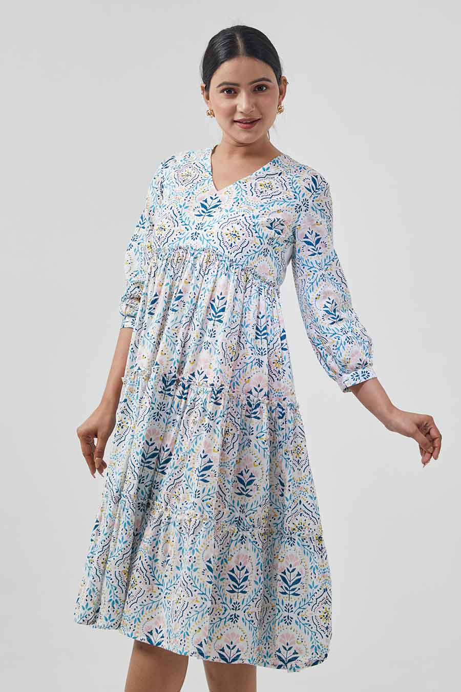 Printed Tiered Dress