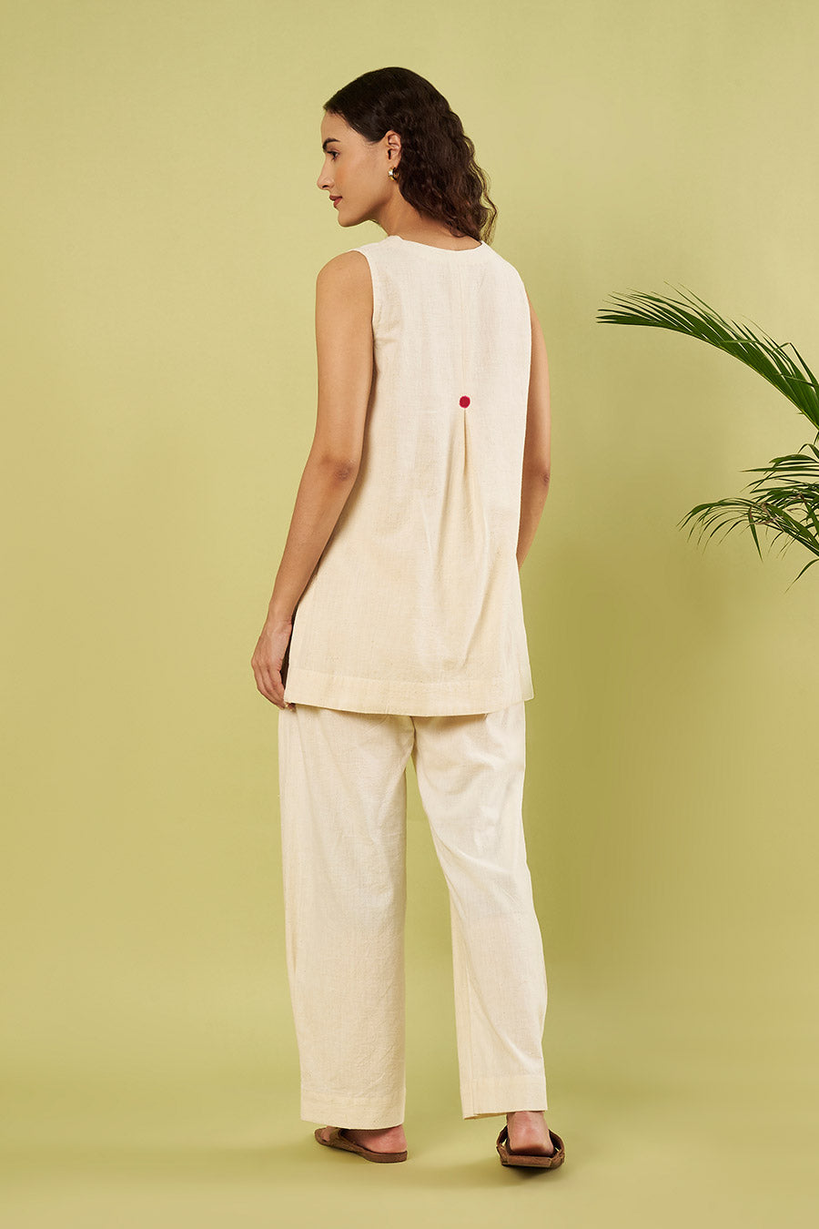 Ivory Cotton Khadi Embroidered Co-Ord Set