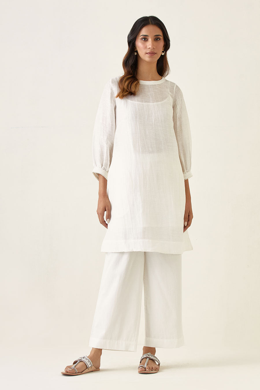 White Kurta & Pant Set