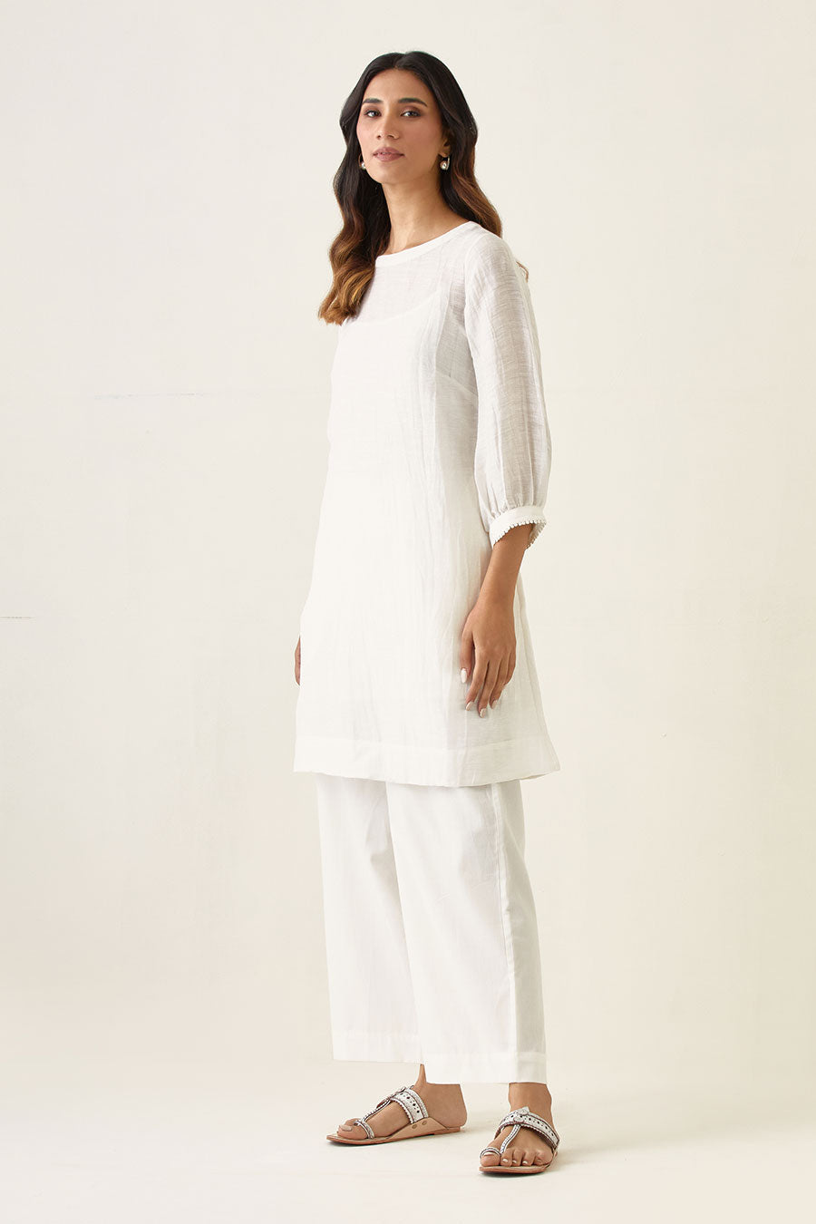 White Kurta & Pant Set