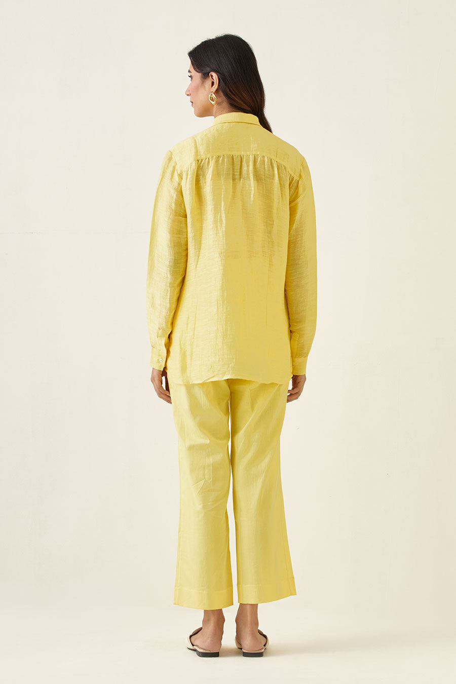 Maize Yellow Linen Silk Shirt