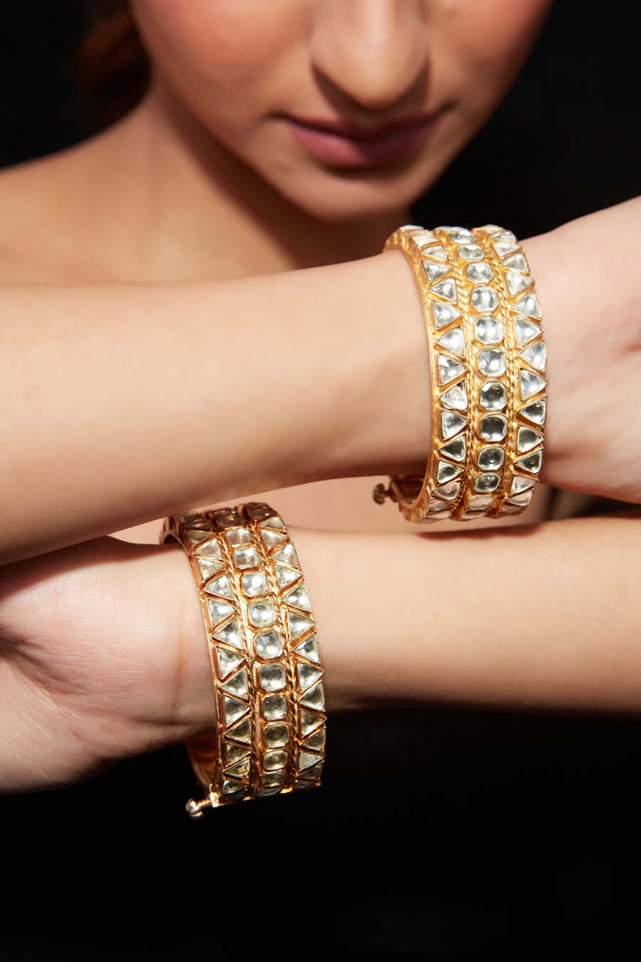 Pearl and polki bracelets - Indian Jewellery Designs