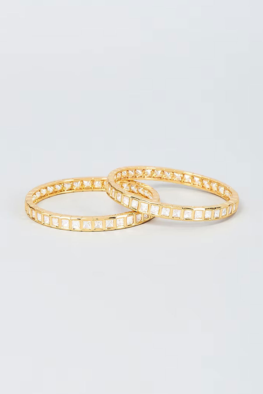 Gold Plated Kundan Polki Bangles (Set Of 2)