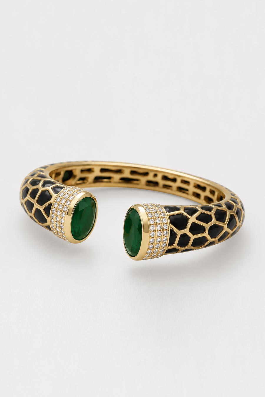 Emerald Noir Enamel Kada Set