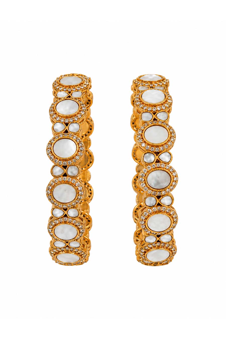 Pearl Kundan Halo 2-Piece Bangles Set