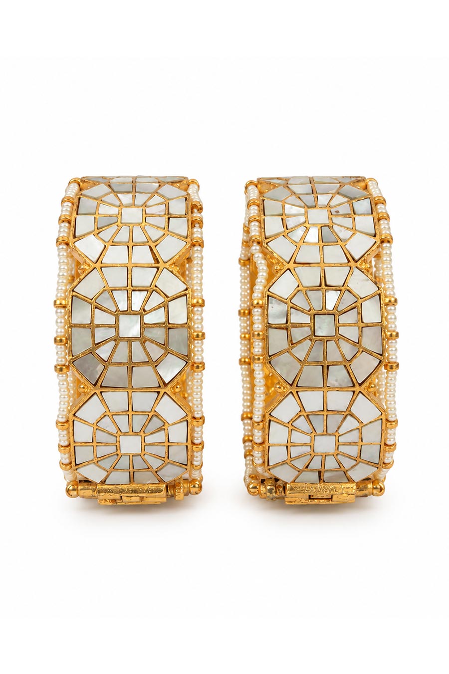 Pearl Kundan Mosaic 2-Piece Bangles Set